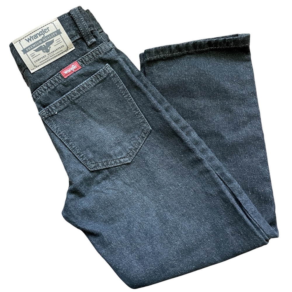 Wrangler Size 7 Slim Loose Fit Boys Black Jeans